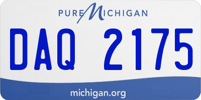 MI license plate DAQ2175