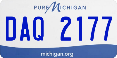 MI license plate DAQ2177