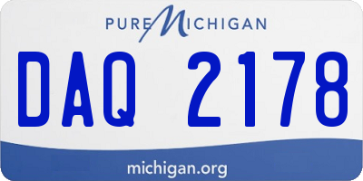 MI license plate DAQ2178