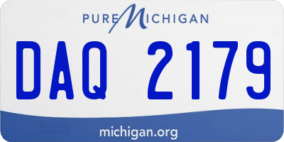 MI license plate DAQ2179