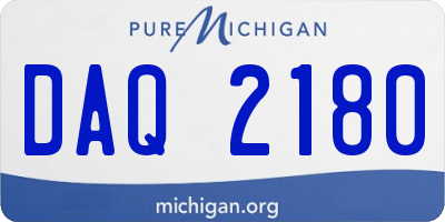 MI license plate DAQ2180