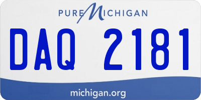 MI license plate DAQ2181