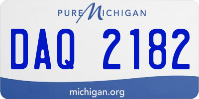 MI license plate DAQ2182