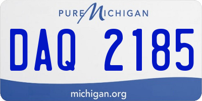 MI license plate DAQ2185