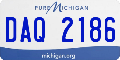 MI license plate DAQ2186