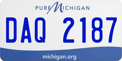 MI license plate DAQ2187