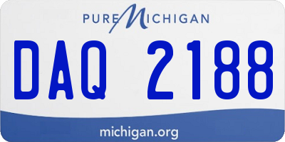 MI license plate DAQ2188