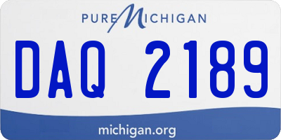 MI license plate DAQ2189