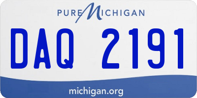 MI license plate DAQ2191