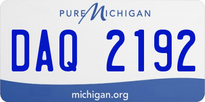 MI license plate DAQ2192