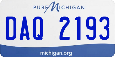 MI license plate DAQ2193