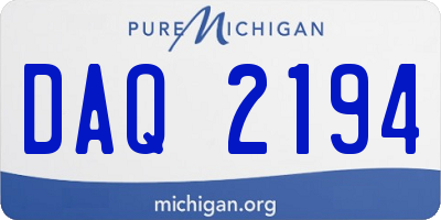 MI license plate DAQ2194