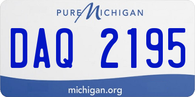 MI license plate DAQ2195