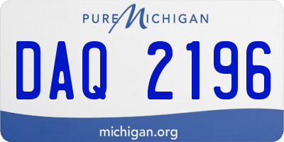 MI license plate DAQ2196