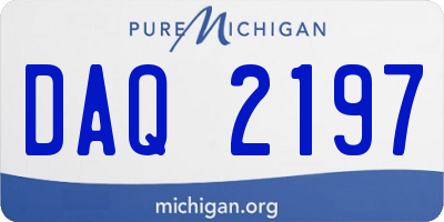 MI license plate DAQ2197