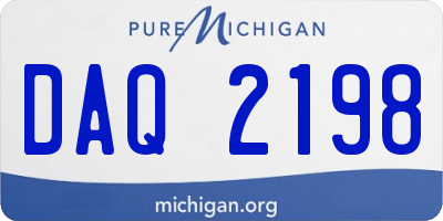 MI license plate DAQ2198