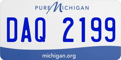 MI license plate DAQ2199