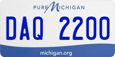 MI license plate DAQ2200