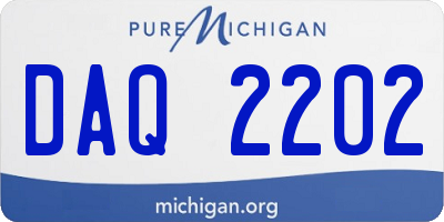 MI license plate DAQ2202