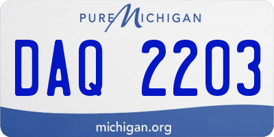 MI license plate DAQ2203