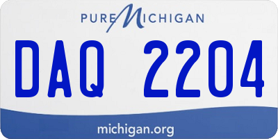 MI license plate DAQ2204