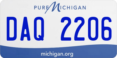 MI license plate DAQ2206