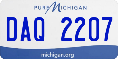 MI license plate DAQ2207