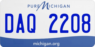 MI license plate DAQ2208