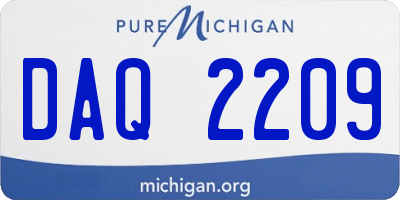 MI license plate DAQ2209