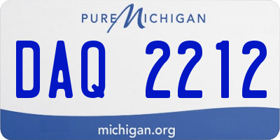 MI license plate DAQ2212