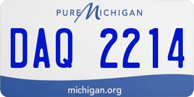 MI license plate DAQ2214