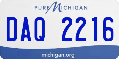 MI license plate DAQ2216