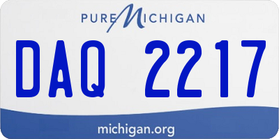 MI license plate DAQ2217