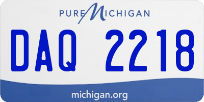 MI license plate DAQ2218