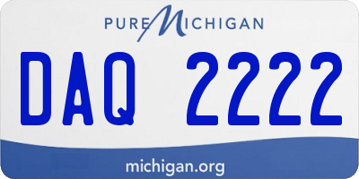 MI license plate DAQ2222