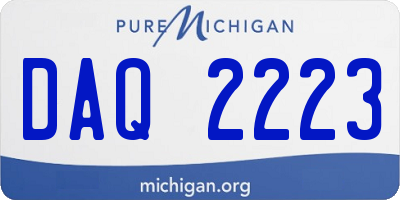 MI license plate DAQ2223