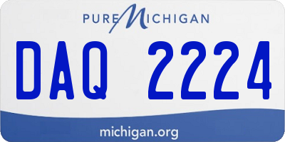 MI license plate DAQ2224