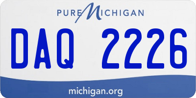 MI license plate DAQ2226