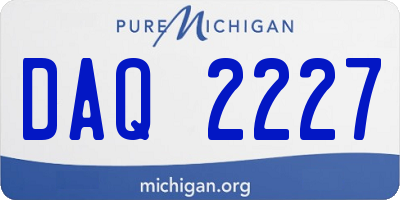 MI license plate DAQ2227