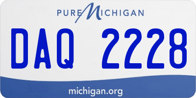 MI license plate DAQ2228