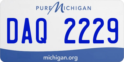 MI license plate DAQ2229