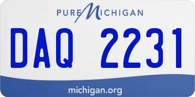 MI license plate DAQ2231