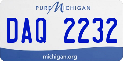 MI license plate DAQ2232