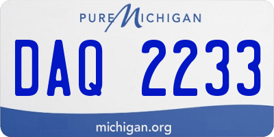 MI license plate DAQ2233