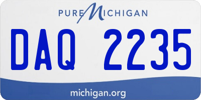 MI license plate DAQ2235