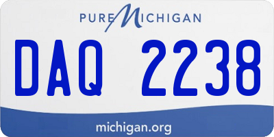 MI license plate DAQ2238