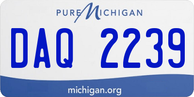 MI license plate DAQ2239