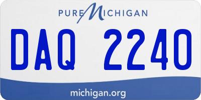 MI license plate DAQ2240