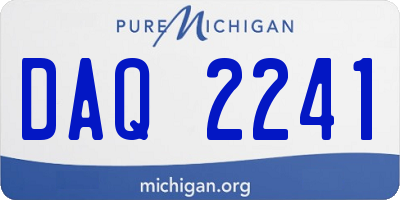 MI license plate DAQ2241