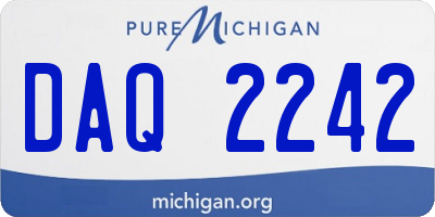 MI license plate DAQ2242